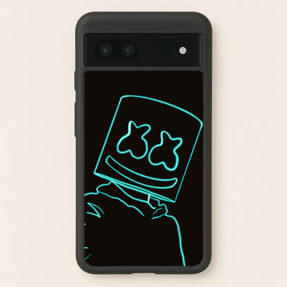 Black White Helmet DJ Neon  - Marshmello Phone Case for Google Pixel 7a