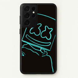 Black White Helmet DJ Neon  - Marshmello Phone Case for Galaxy S21 Ultra