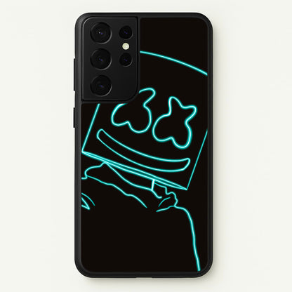 Black White Helmet DJ Neon  - Marshmello Phone Case for Galaxy S21 Ultra