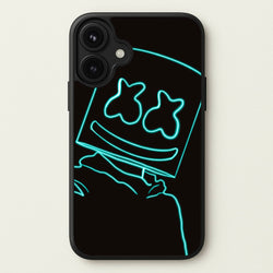 Black White Helmet DJ Neon Phone Case for iPhone 17