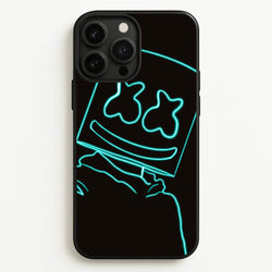 Black White Helmet DJ Neon  - Marshmello Phone Case for iPhone 13 Pro Max