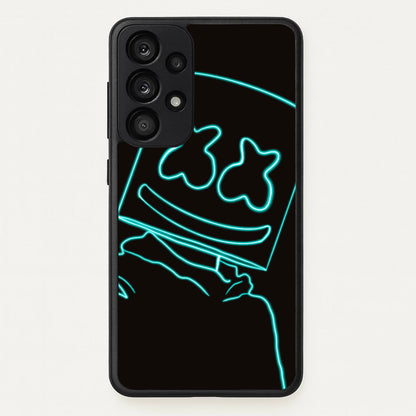 Black White Helmet DJ Neon  - Marshmello Phone Case for Galaxy A53