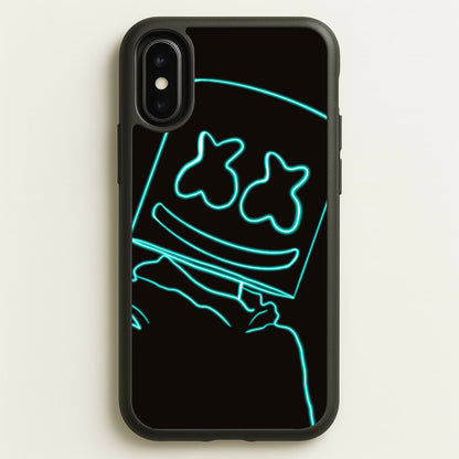 Black White Helmet DJ Neon  - Marshmello Phone Case for iPhone X / XS