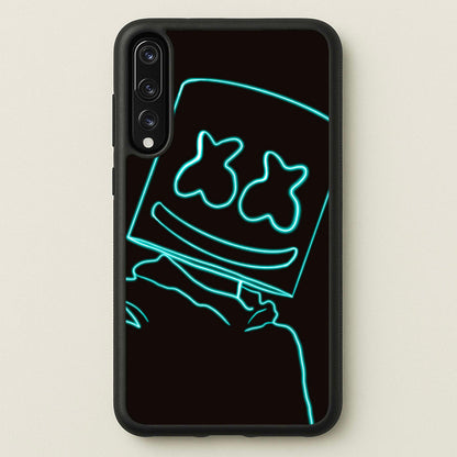 Black White Helmet DJ Neon  - Marshmello Phone Case for Huawei P20 Pro
