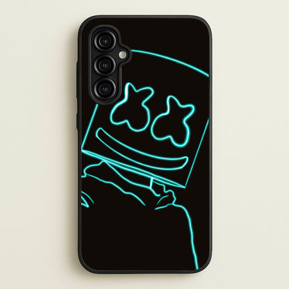 Black White Helmet DJ Neon  - Marshmello Phone Case for Galaxy A54
