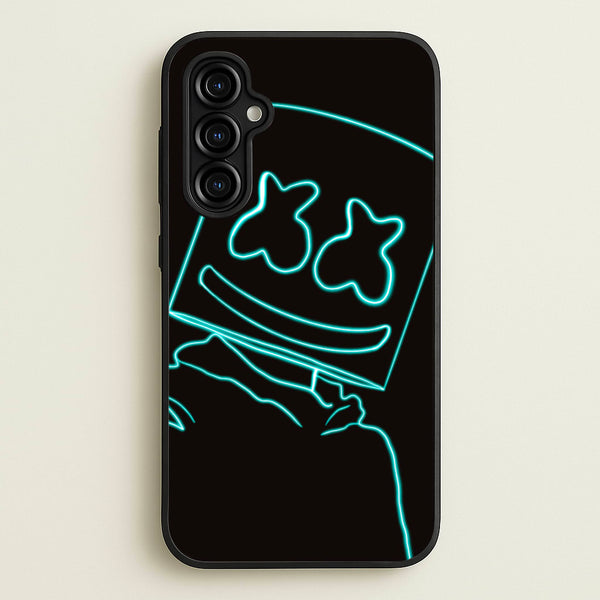 Black White Helmet DJ Neon  - Marshmello Phone Case for Galaxy A54