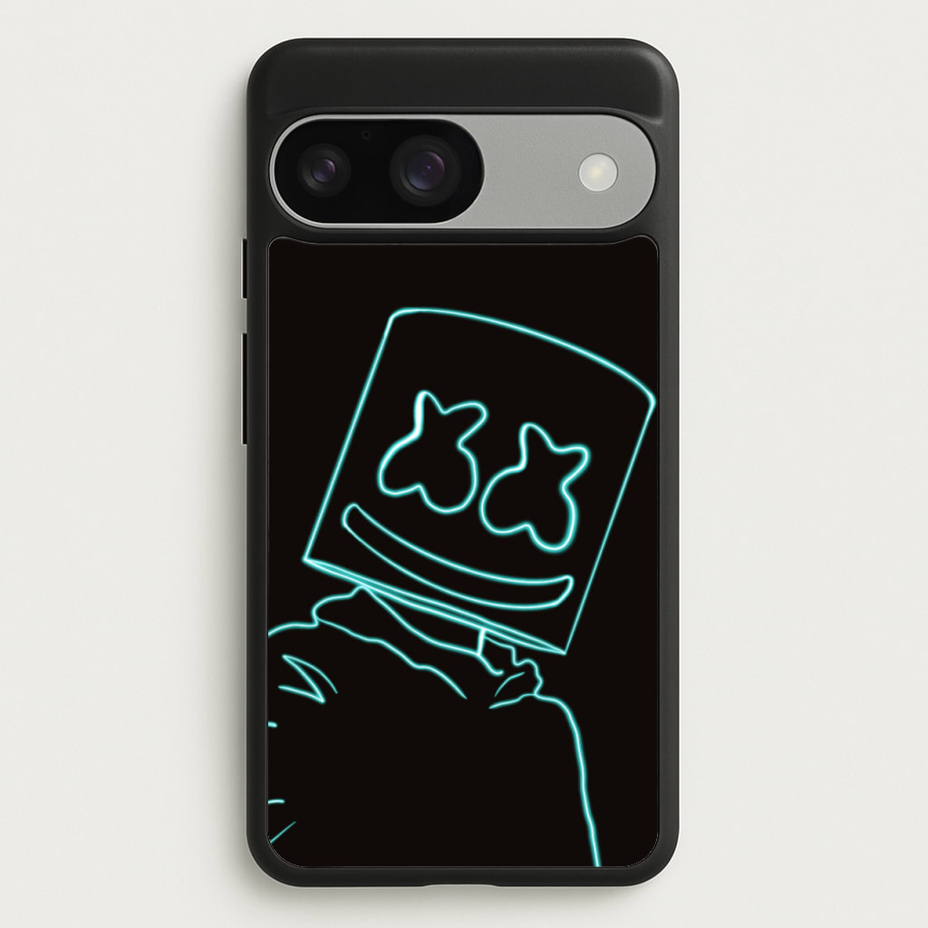 Black White Helmet DJ Neon  - Marshmello Phone Case for Google Pixel 9 / 9 Pro