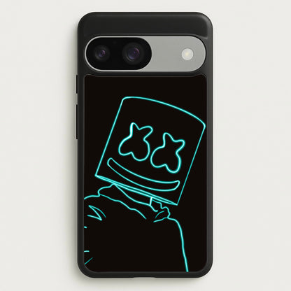 Black White Helmet DJ Neon  - Marshmello Phone Case for Google Pixel 9 / 9 Pro