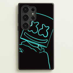 Black White Helmet DJ Neon  - Marshmello Phone Case for Galaxy S25 Ultra