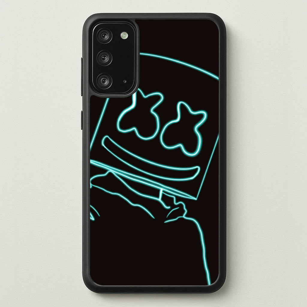 Black White Helmet DJ Neon  - Marshmello Phone Case for Galaxy Note 20