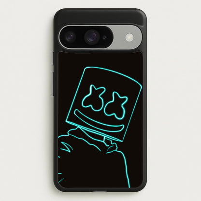 Black White Helmet DJ Neon Phone Case for Google Pixel 10 / 10 Pro