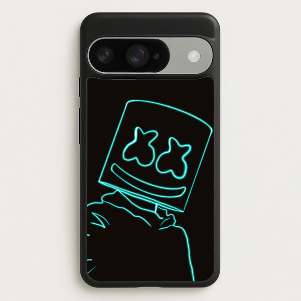 Black White Helmet DJ Neon Phone Case for Google Pixel 10 / 10 Pro