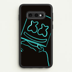 Black White Helmet DJ Neon  - Marshmello Phone Case for Galaxy S10e