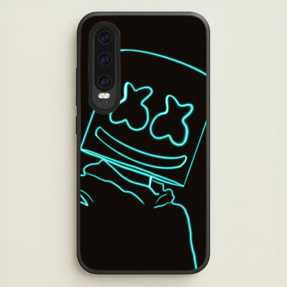 Black White Helmet DJ Neon  - Marshmello Phone Case for Huawei P30