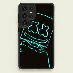 Black White Helmet DJ Neon  - Marshmello Phone Case for Galaxy S22 Ultra