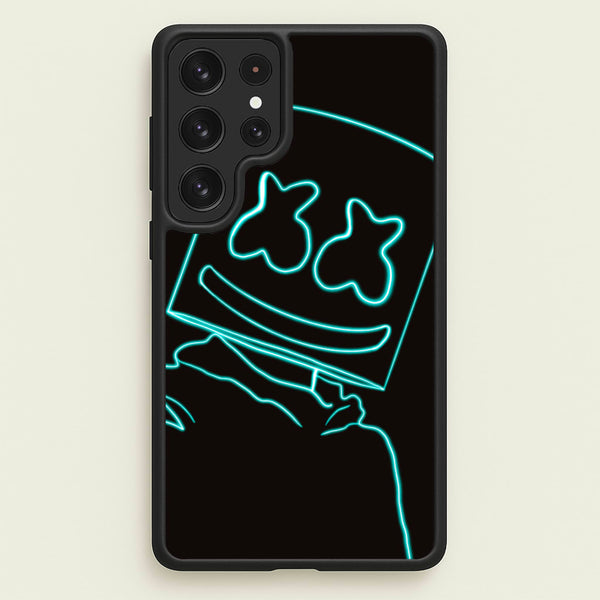 Black White Helmet DJ Neon  - Marshmello Phone Case for Galaxy S22 Ultra