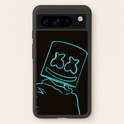 Black White Helmet DJ Neon  - Marshmello Phone Case for Google Pixel 8 Pro