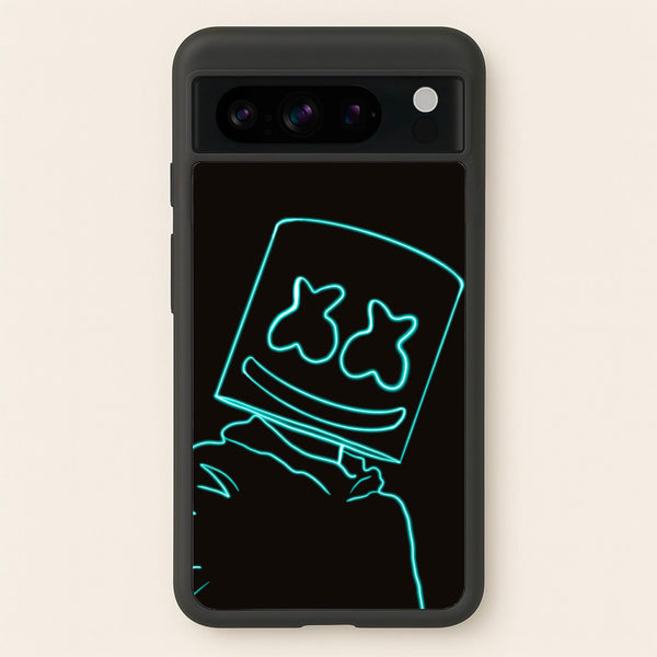 Black White Helmet DJ Neon  - Marshmello Phone Case for Google Pixel 8 Pro