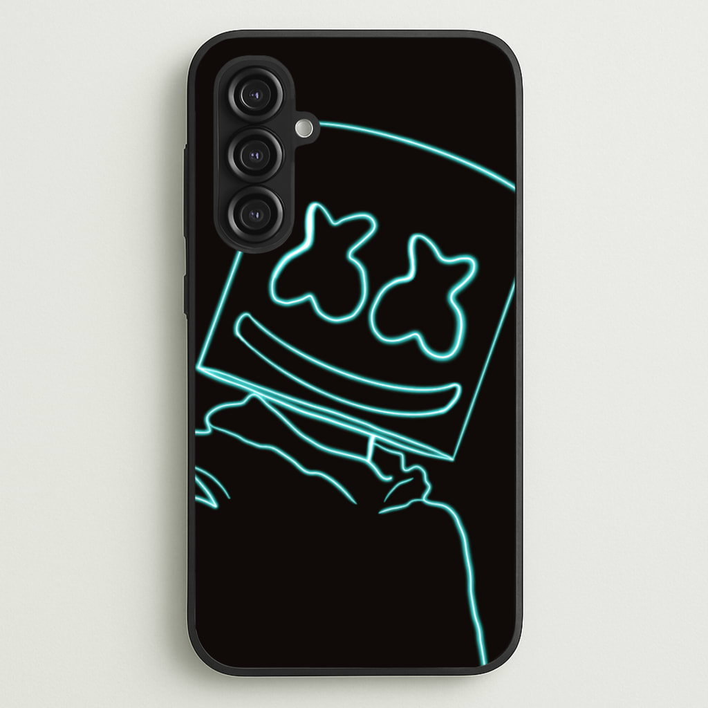 Black White Helmet DJ Neon  - Marshmello Phone Case for Galaxy S23FE