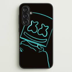 Black White Helmet DJ Neon  - Marshmello Phone Case for Galaxy S23FE