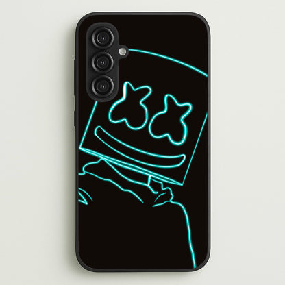Black White Helmet DJ Neon  - Marshmello Phone Case for Galaxy S23FE