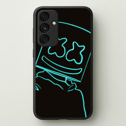 Black White Helmet DJ Neon  - Marshmello Phone Case for Galaxy A35