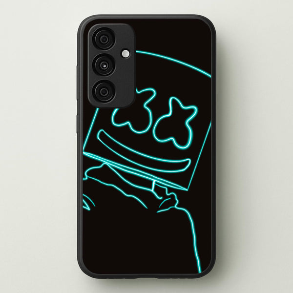 Black White Helmet DJ Neon  - Marshmello Phone Case for Galaxy A35