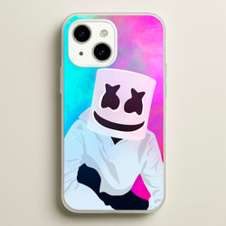 Rainbow White Helmet DJ  - Marshmello Phone Case for iPhone 14 Plus
