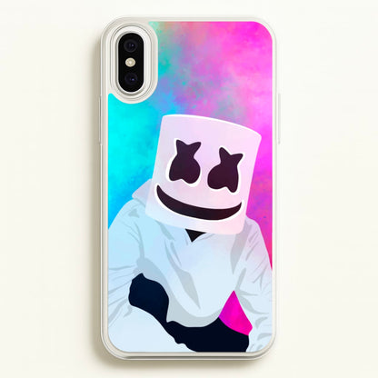 Rainbow White Helmet DJ  - Marshmello Phone Case for iPhone XS Max