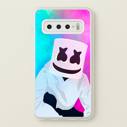 Rainbow White Helmet DJ  - Marshmello Phone Case for Galaxy S10 Plus