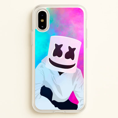 Rainbow White Helmet DJ  - Marshmello Phone Case for iPhone X / XS