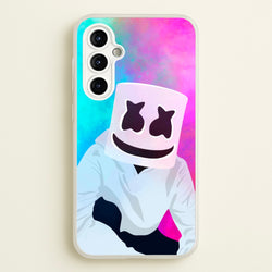 Rainbow White Helmet DJ  - Marshmello Phone Case for Galaxy A54