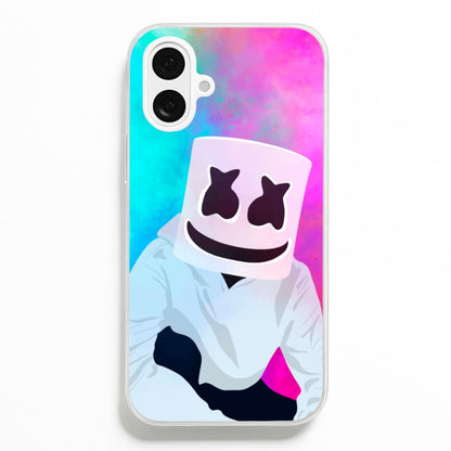 Rainbow White Helmet DJ  - Marshmello Phone Case for iPhone 16 Plus