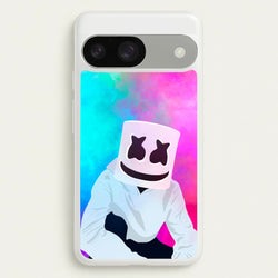 Rainbow White Helmet DJ  - Marshmello Phone Case for Google Pixel 9 / 9 Pro