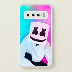 Rainbow White Helmet DJ  - Marshmello Phone Case for Galaxy S10