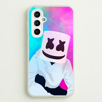Rainbow White Helmet DJ  - Marshmello Phone Case for Galaxy A14