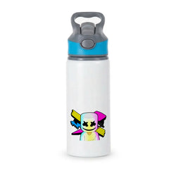 Neon Logo White Helmet DJ Active Water Bottle - Blue