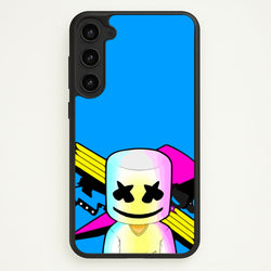 Neon Logo White Helmet DJ  - Marshmello Phone Case for Galaxy S23 Plus