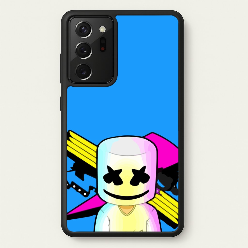 Neon Logo White Helmet DJ  - Marshmello Phone Case for Galaxy Note 20 Ultra