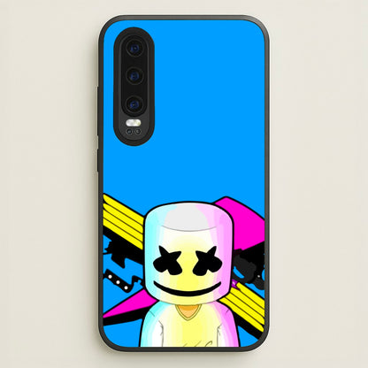 Neon Logo White Helmet DJ  - Marshmello Phone Case for Huawei P30