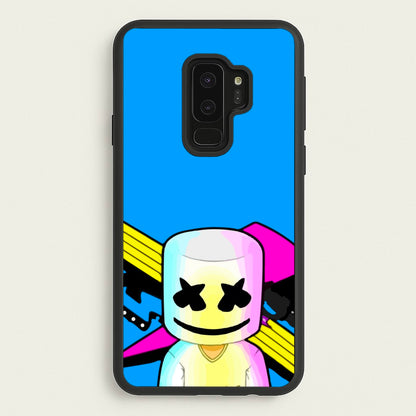 Neon Logo White Helmet DJ  - Marshmello Phone Case for Galaxy S9 Plus
