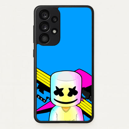 Neon Logo White Helmet DJ  - Marshmello Phone Case for Galaxy A53