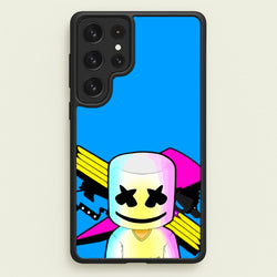 Neon Logo White Helmet DJ  - Marshmello Phone Case for Galaxy S23 Ultra