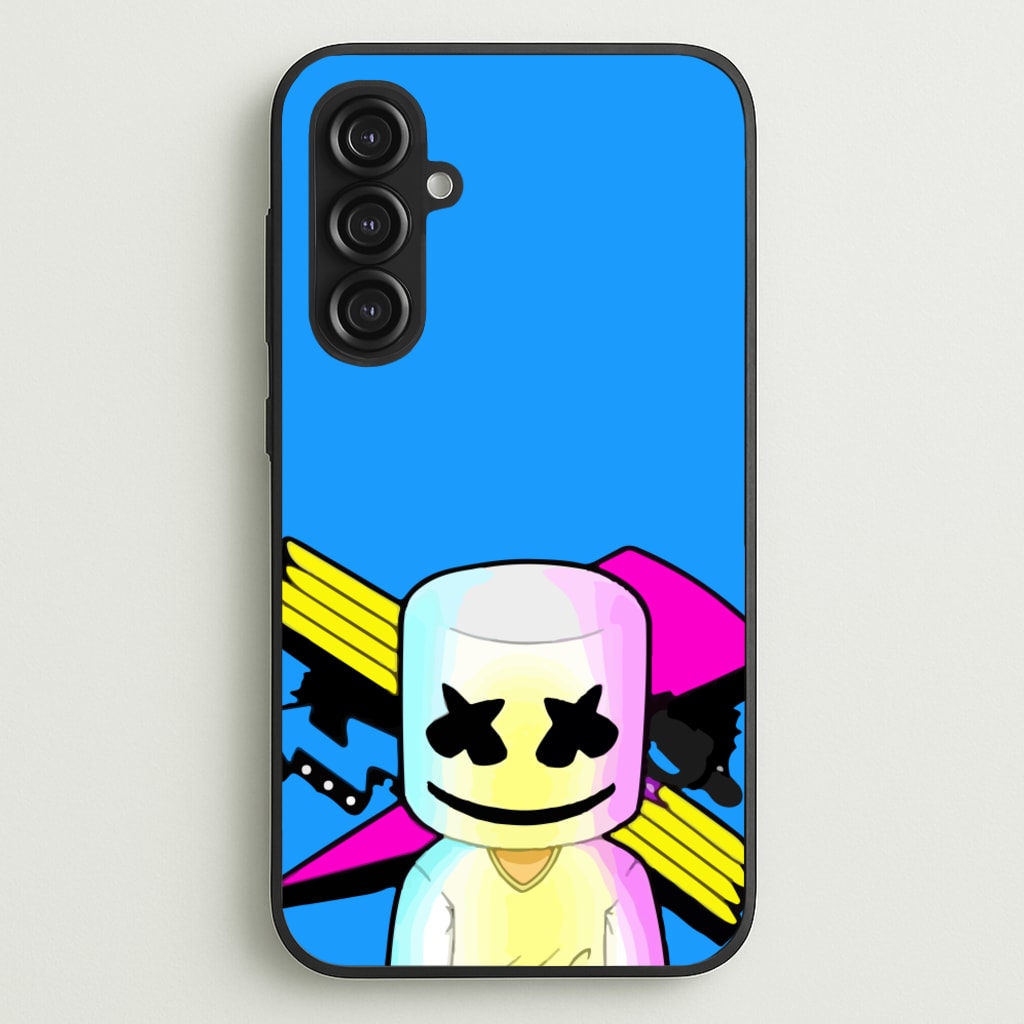 Neon Logo White Helmet DJ  - Marshmello Phone Case for Galaxy S23FE