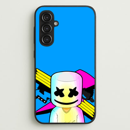 Neon Logo White Helmet DJ  - Marshmello Phone Case for Galaxy S23FE