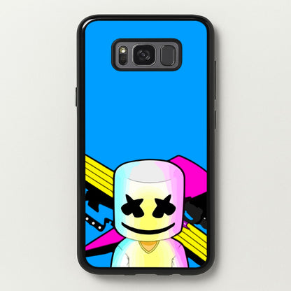 Neon Logo White Helmet DJ  - Marshmello Phone Case for Galaxy S8