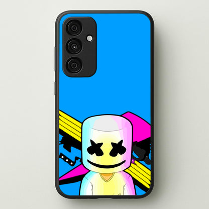 Neon Logo White Helmet DJ  - Marshmello Phone Case for Galaxy A15