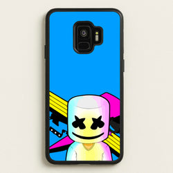 Neon Logo White Helmet DJ  - Marshmello Phone Case for Galaxy S9
