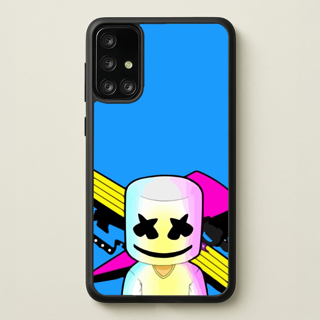 Neon Logo White Helmet DJ  - Marshmello Phone Case for Galaxy A71