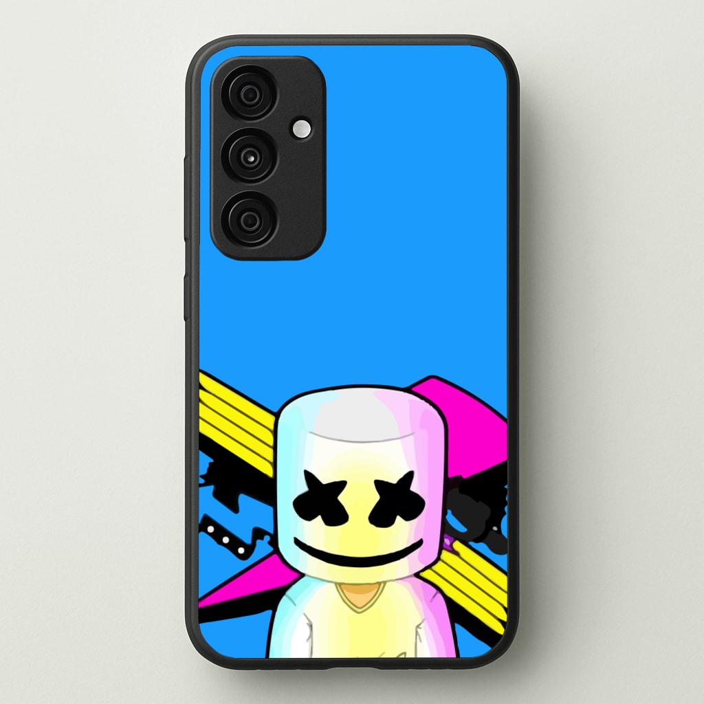 Neon Logo White Helmet DJ  - Marshmello Phone Case for Galaxy A55